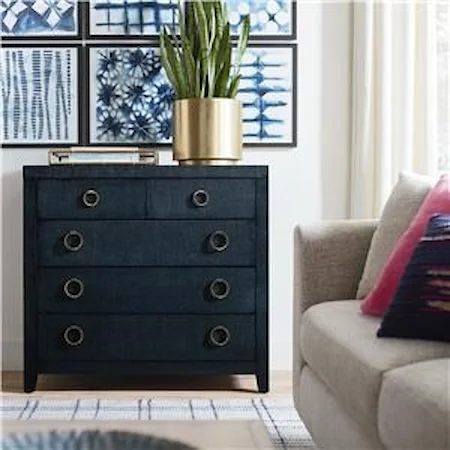 Pacific Blue Raffia Drawer Chest